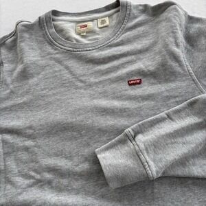 Levi's Gray Crewneck‎ Sweatshirt Men's Medium 100% Cotton Logo Pullover